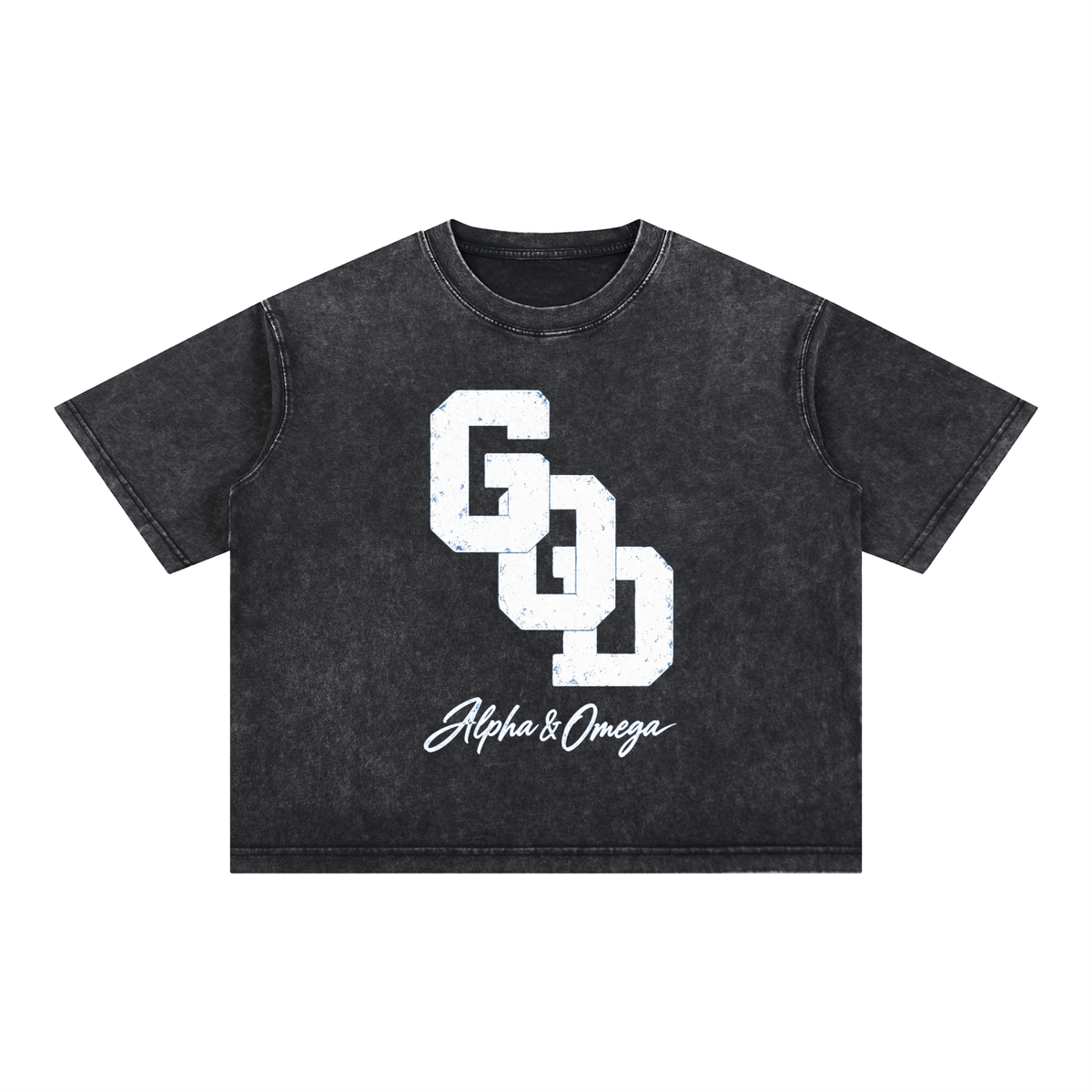 GOD | Alpha & Omega Mineral Wash Boxy Tee