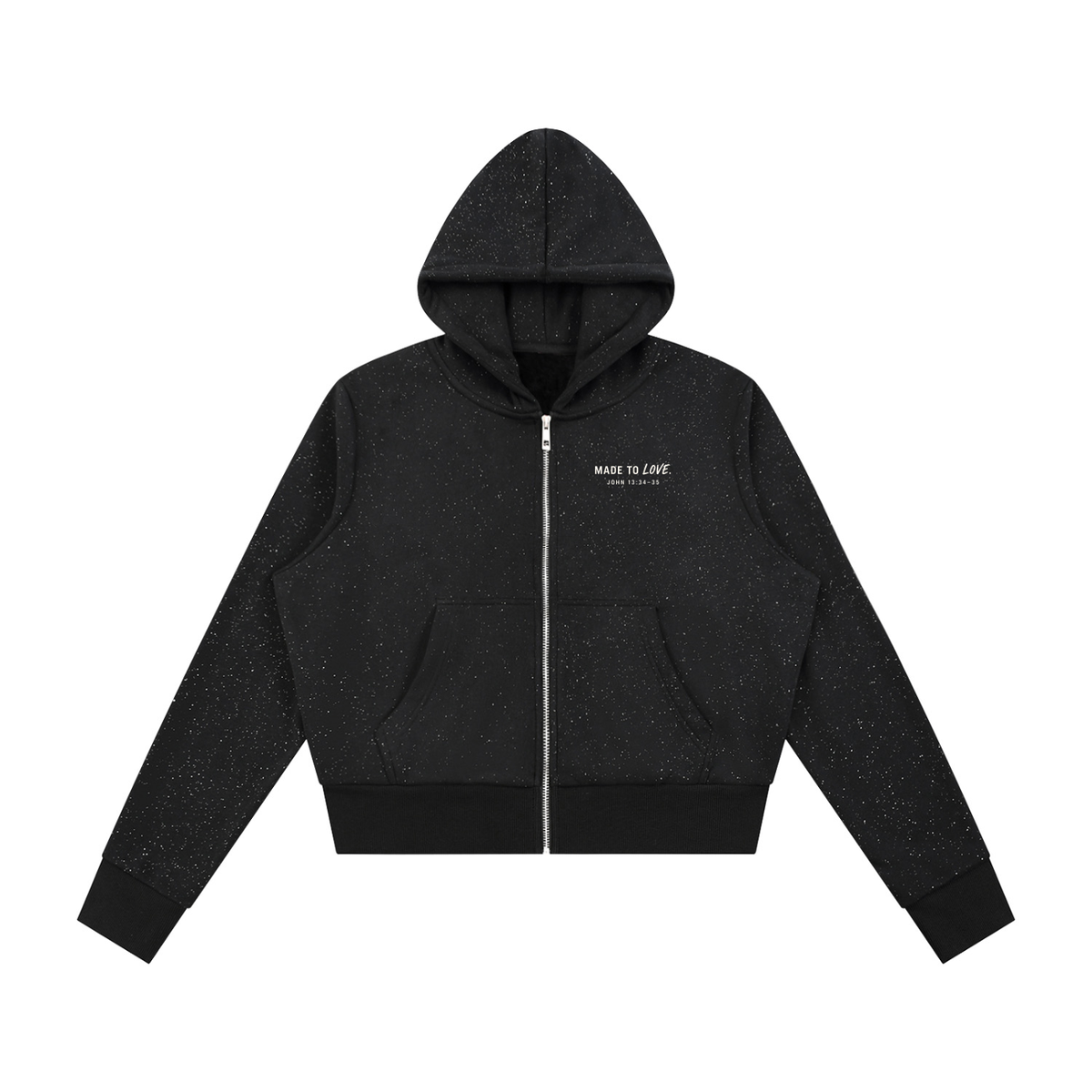 MADE TO LOVE — Women's Speckled Zip Hoodie