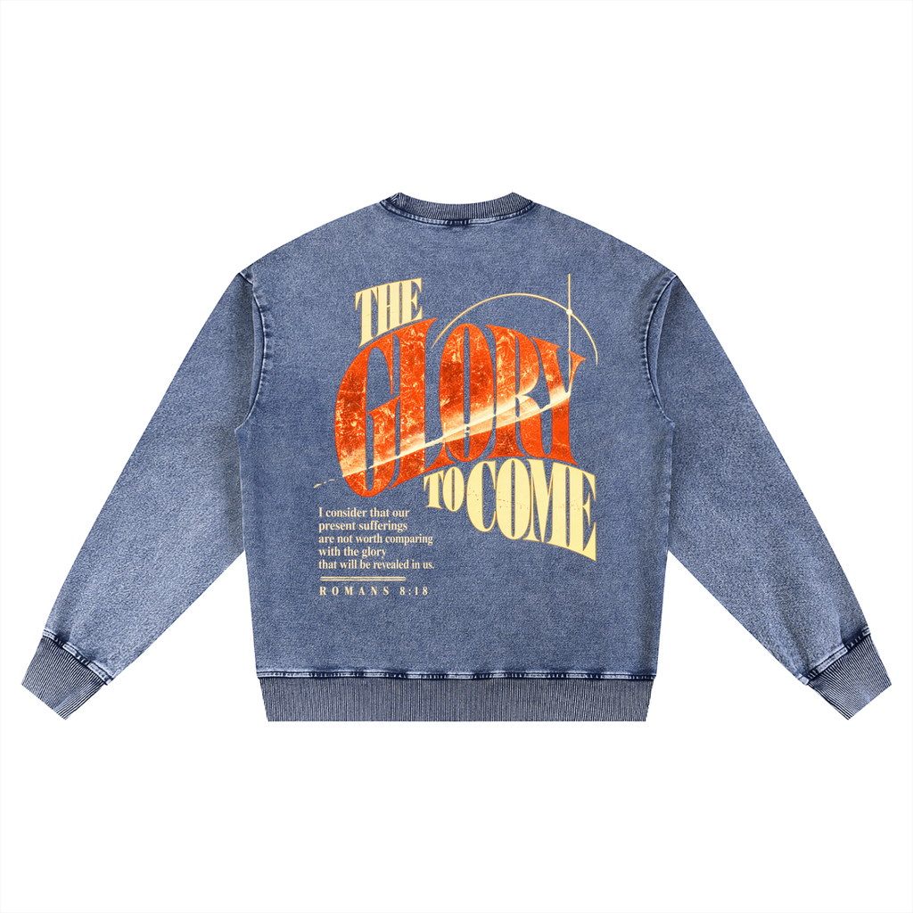 The Glory to Come | Oversized Snow-Wash Crewneck