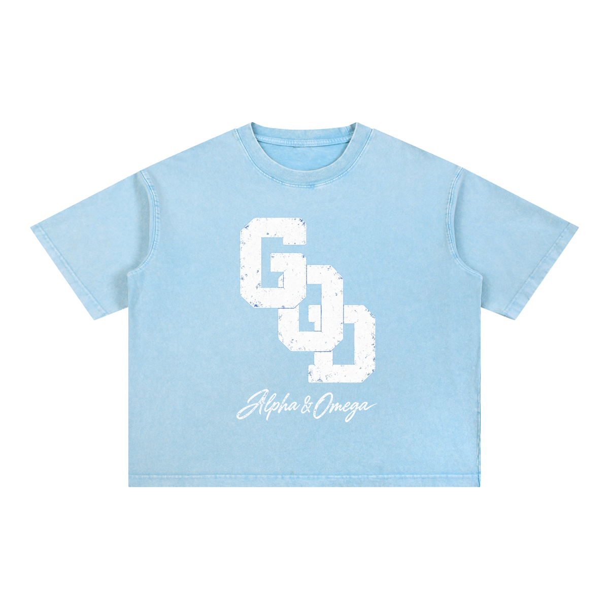 GOD | Alpha & Omega Mineral Wash Boxy Tee