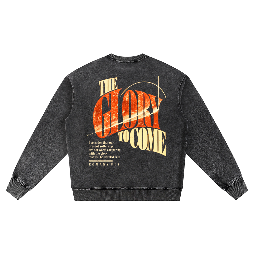 The Glory to Come | Oversized Snow-Wash Crewneck