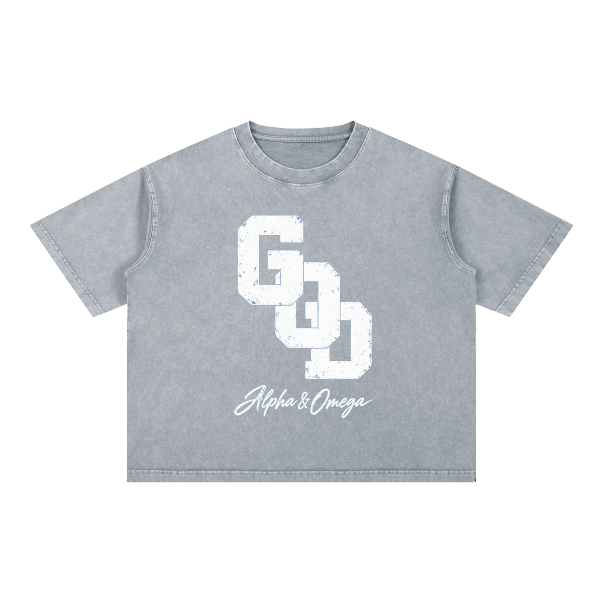 GOD | Alpha & Omega Mineral Wash Boxy Tee