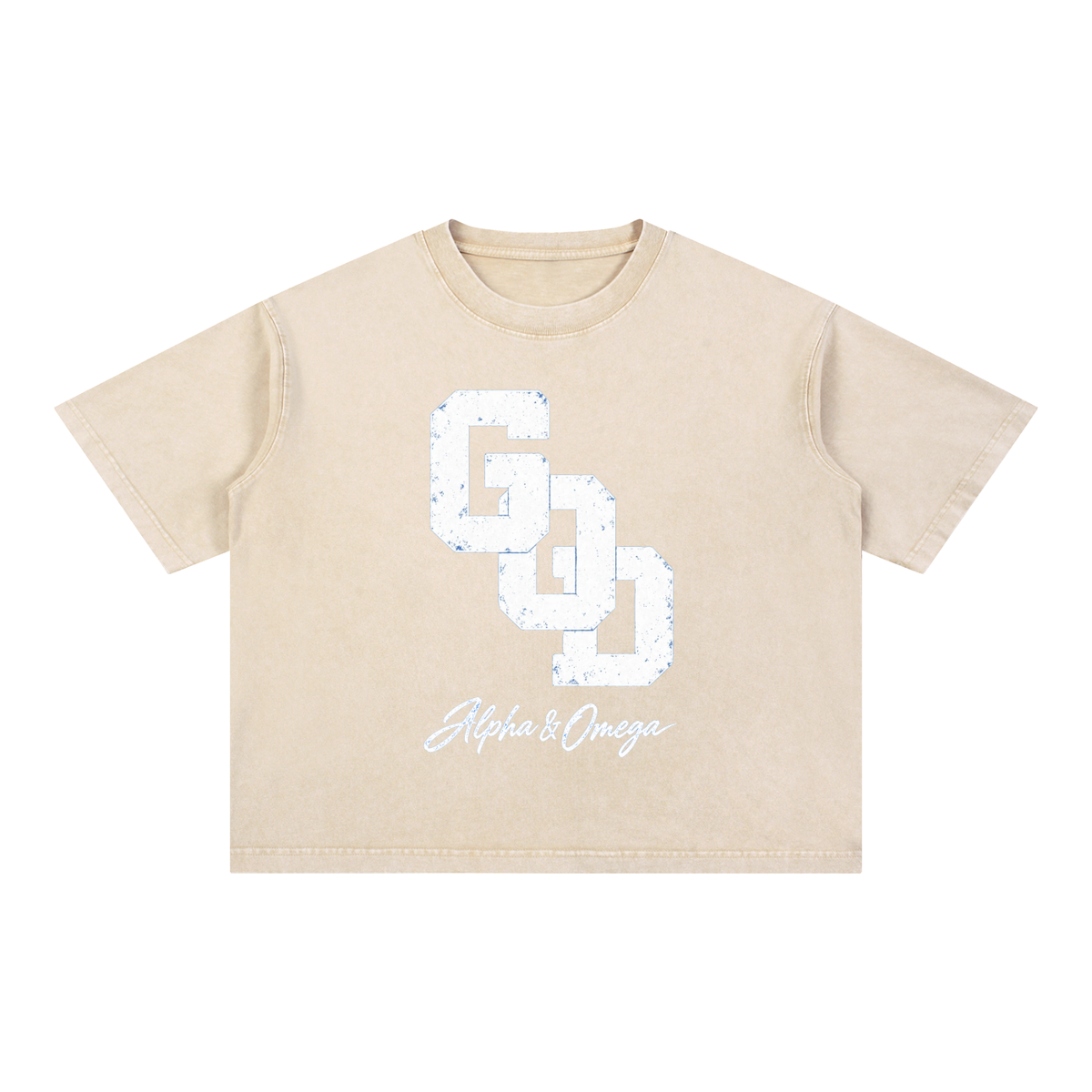 GOD | Alpha & Omega Mineral Wash Boxy Tee