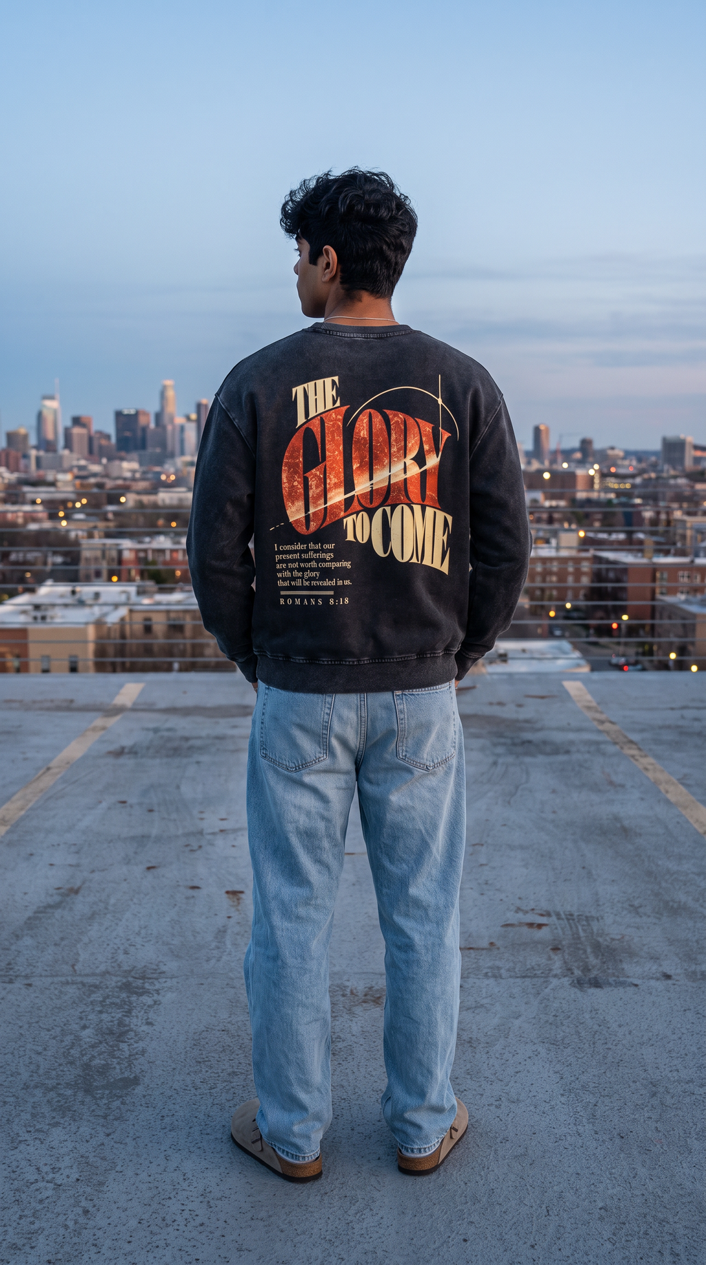 The Glory to Come | Oversized Snow-Wash Crewneck