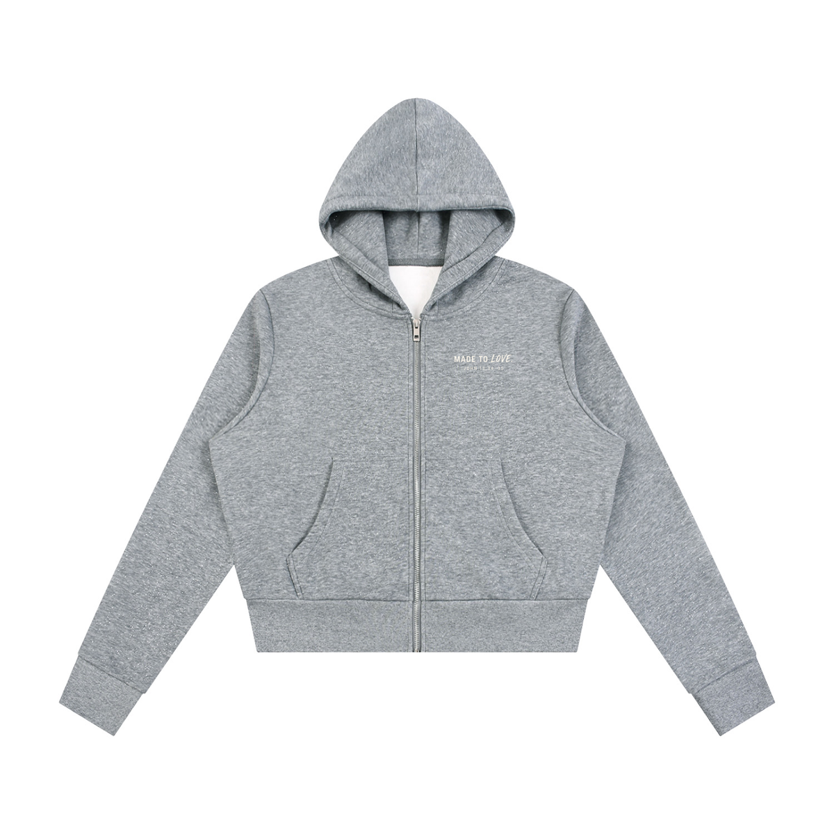 MADE TO LOVE — Women's Speckled Zip Hoodie