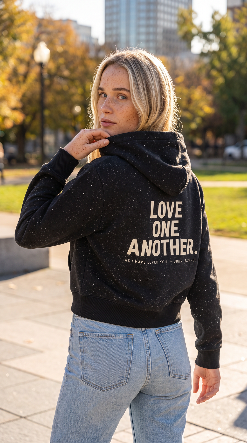 MADE TO LOVE — Women's Speckled Zip Hoodie