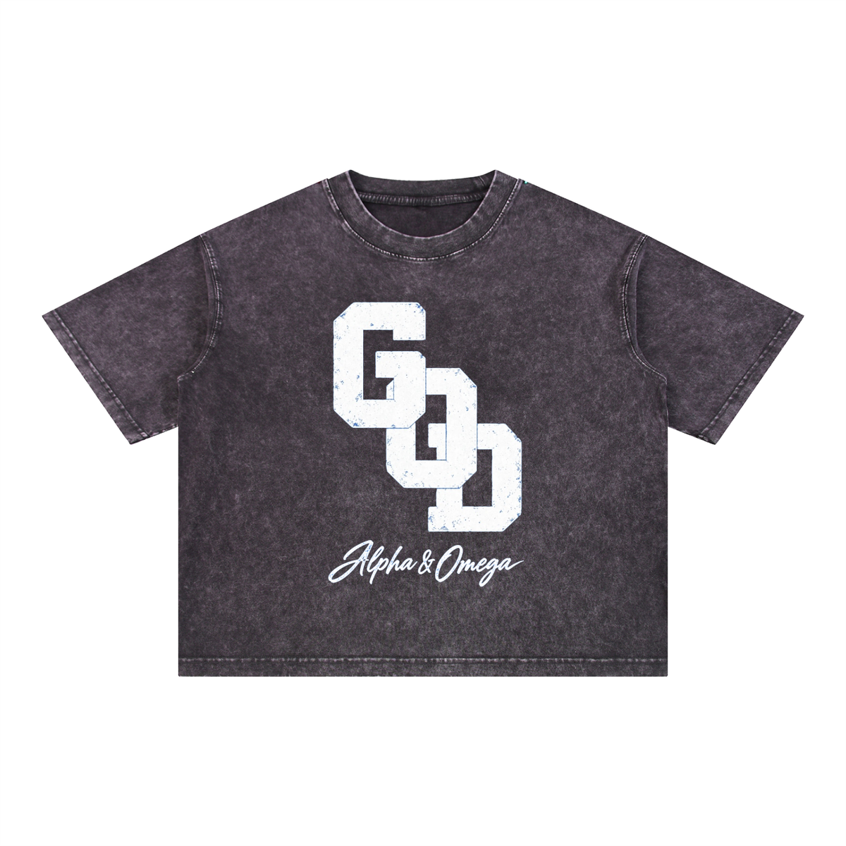 GOD | Alpha & Omega Mineral Wash Boxy Tee