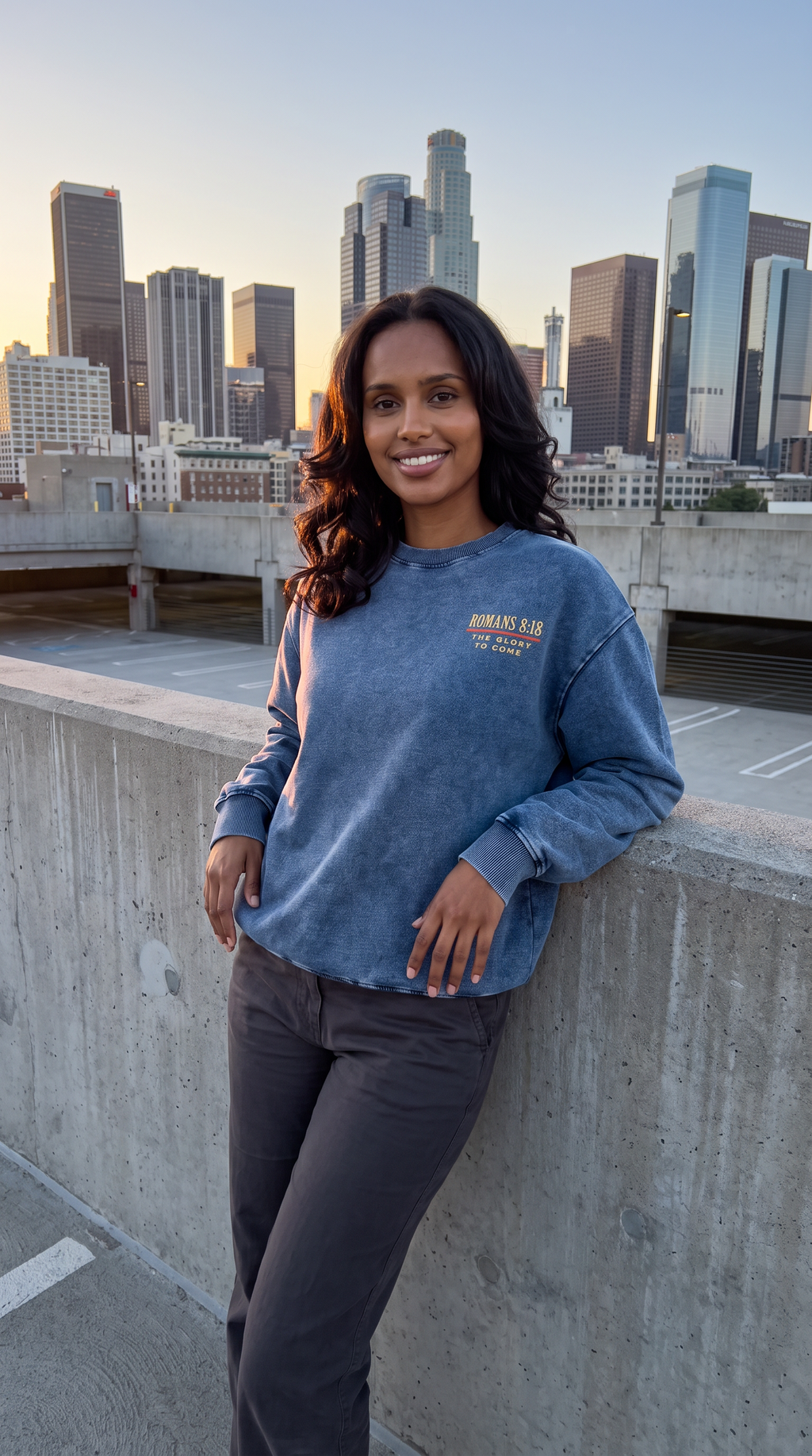 The Glory to Come | Oversized Snow-Wash Crewneck