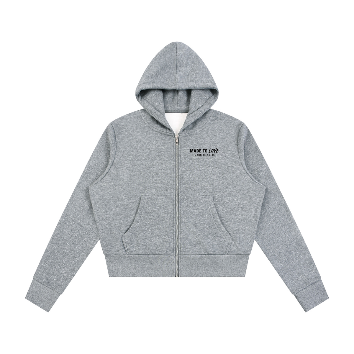 MADE TO LOVE — Women's Speckled Zip Hoodie