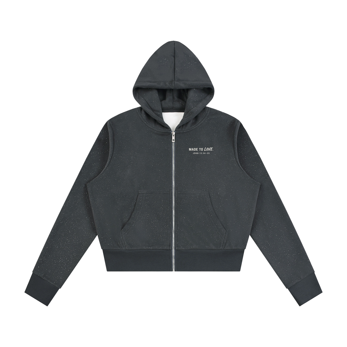 MADE TO LOVE — Women's Speckled Zip Hoodie