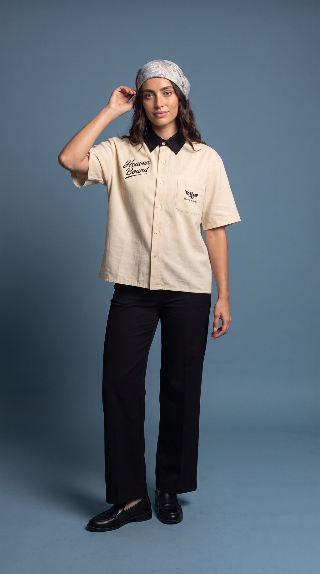 Heaven Bound Signature Contrast-Collar Shirt